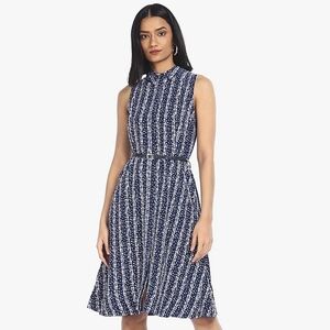 Tommy Hilfiger Sleeveless Floral Print Dress Dark Blue Size XS Preppy Feminine